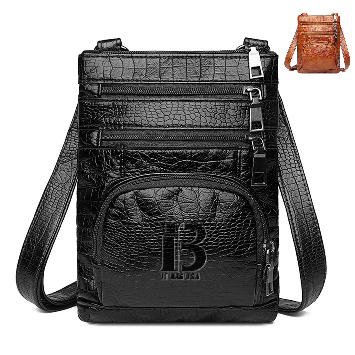 PU Crossbody Bag for Women Multi-Pocket