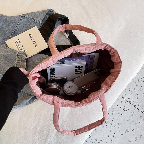 Polyester Tote Bag Pleated Cloud Shopping Handbag