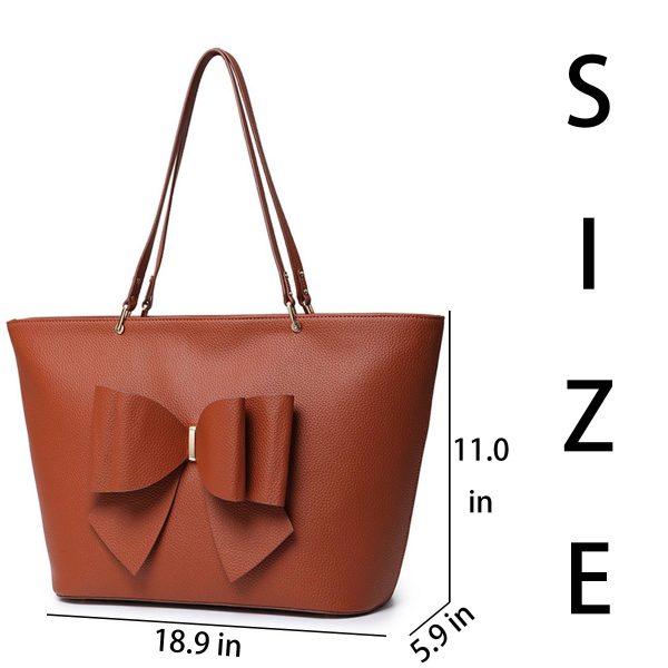 PU Large capacity bow tote bag