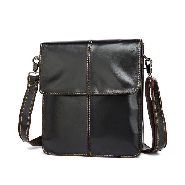 Genuine cowhide leather single shoulder bag for man
