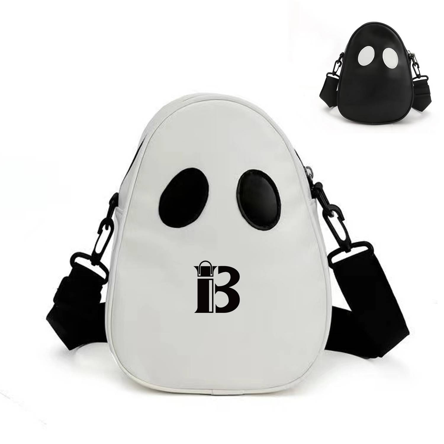 PU Leather Ghost Face Crossbody Bag