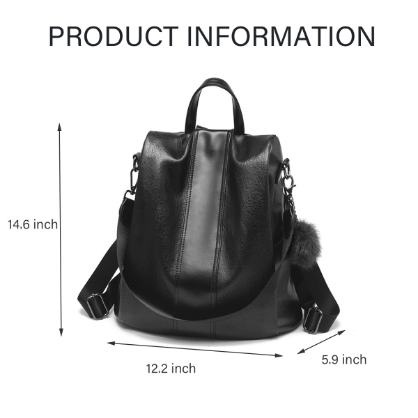 Soft PU Leather Casual Backpack