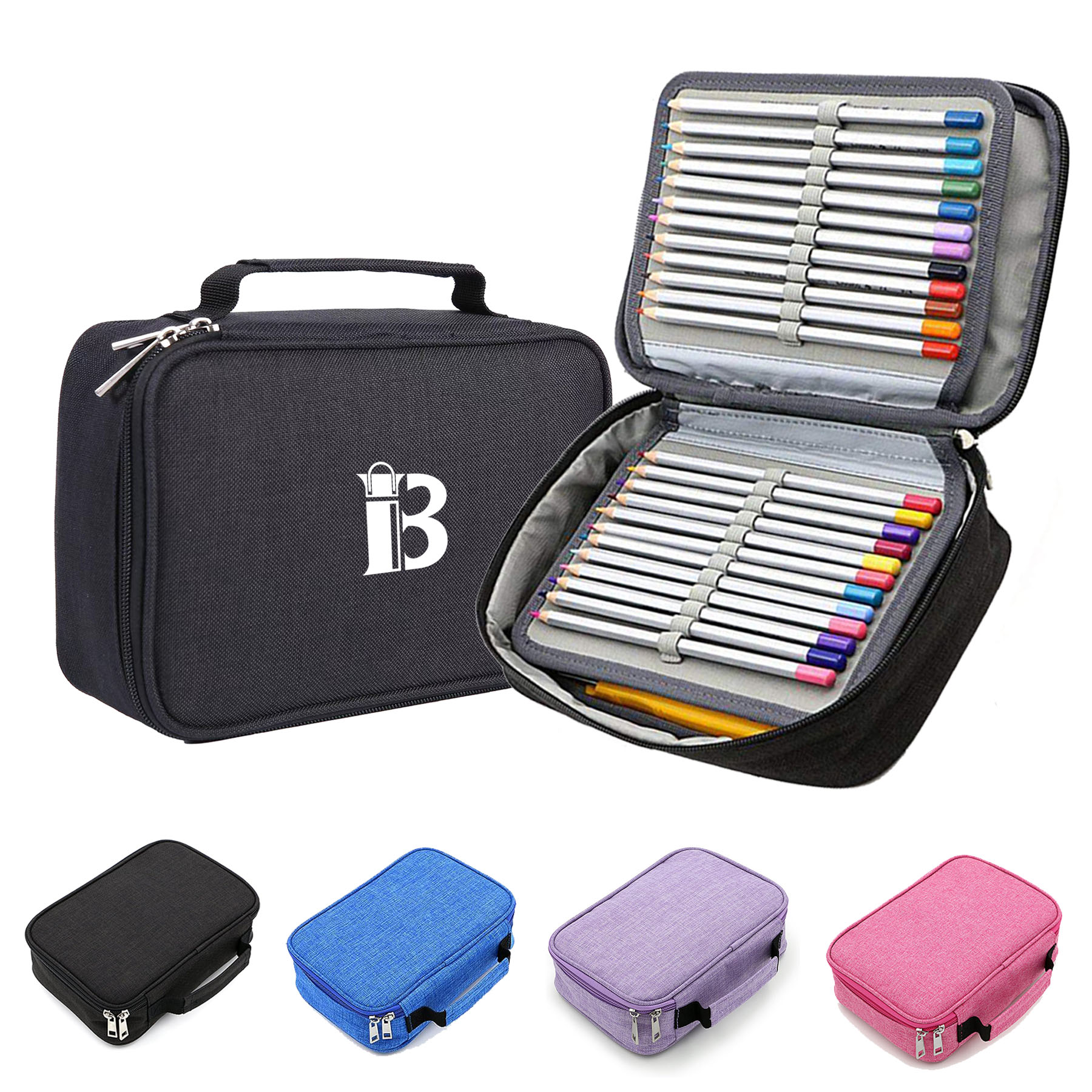 Nylon Multi-Layer Pencil Case Storage Bag