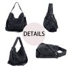 Genuine Leather Soft sheepskin panels handmade tote bag