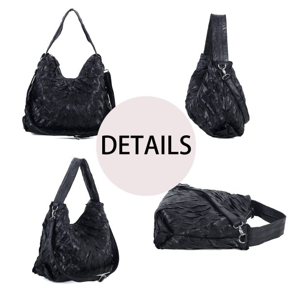 Genuine Leather Soft sheepskin panels handmade tote bag