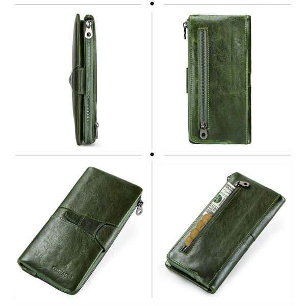 Genuine Leather Waterproof Large-capacity Buckled Wallet