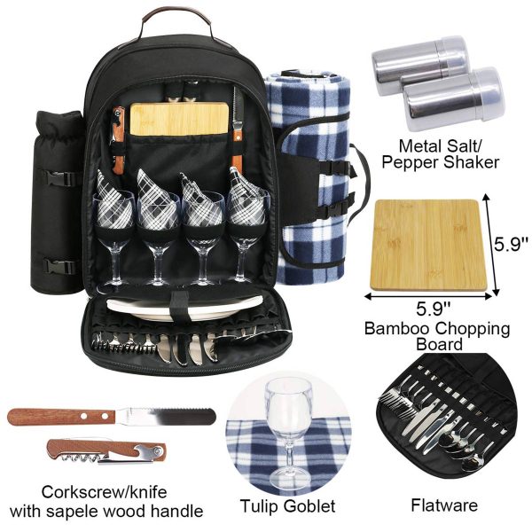 Oxford 4 Person Insulated Cooler Wine Pouch Picnic Lunch bag