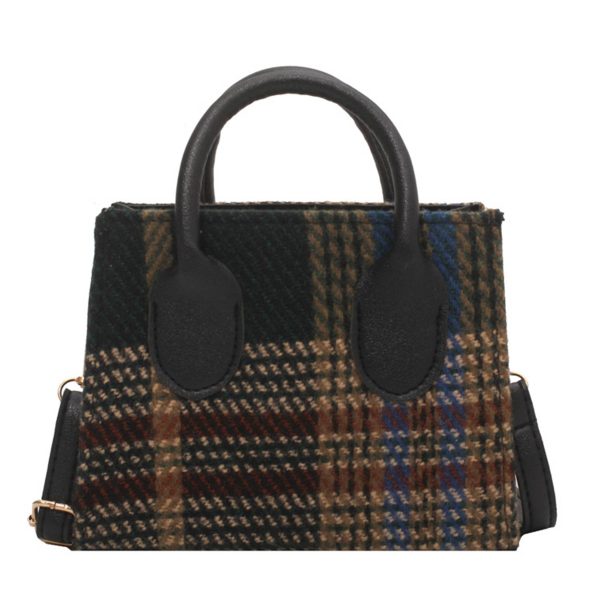 Canvas Small Checkered Cross-body Bag