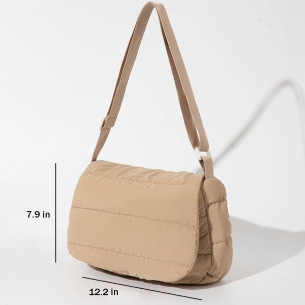 Women Waterproof Nylon Crossbody Bag Magnetic Flap Design