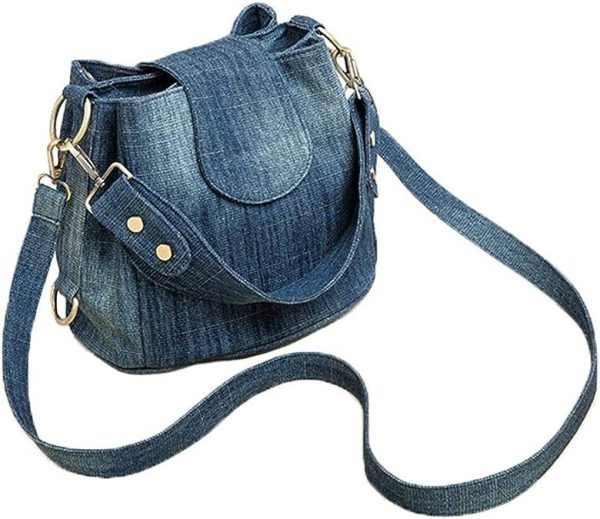 Denim Casual Bucket Shoulder Crossbody Handbag