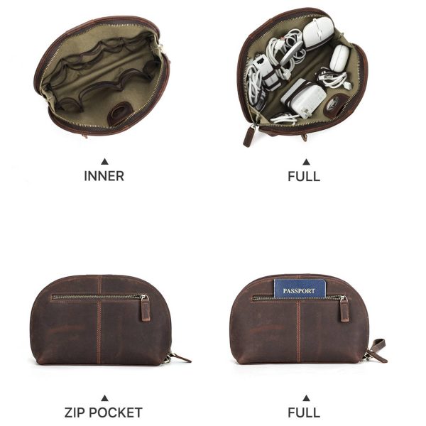 Genuine Leather Wear-resistant meniscus Storage Wallet Men
