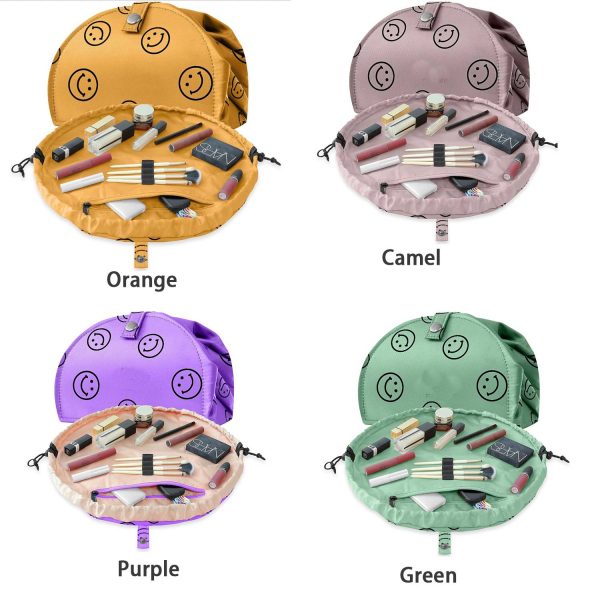 Drawstring Makeup Bag Open Lay Flat