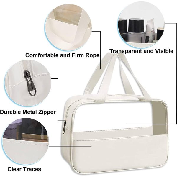 Travel Clear PVC&PU Cosmetic Makeup Bag for Women