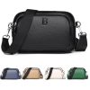 Real Leather Double layer pockets Crossbody Bag