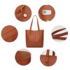 PU Simple solid color tote bag for women