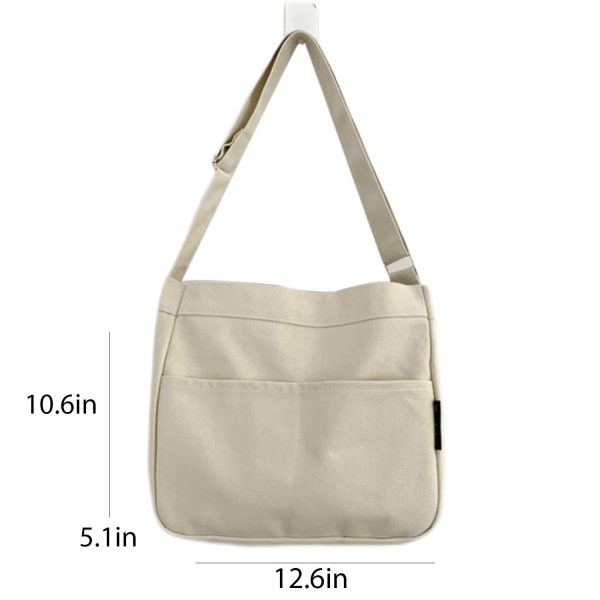 Solid Canvas Crossbody Shoulder Bag