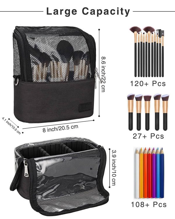 Large Capacity Makeup Brush Bag with Shoulder