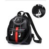 Pu Leather Black Backpack