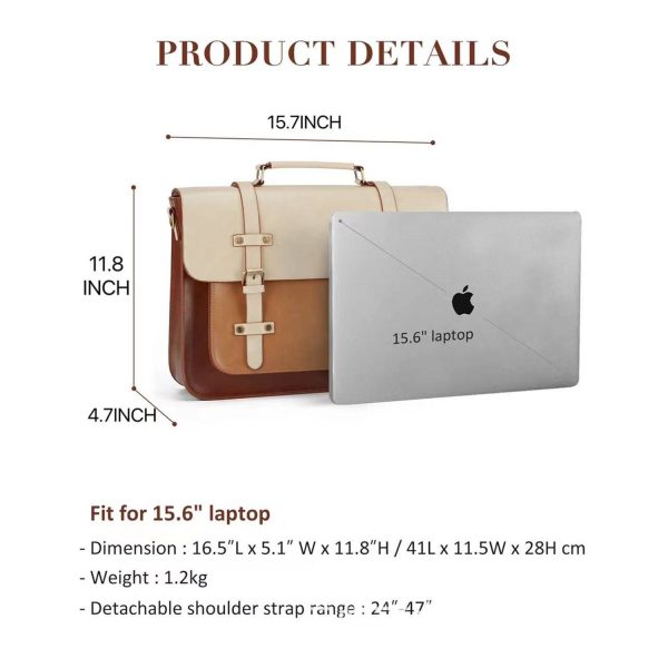 Laptop for Women 15.6 inch Briefcase Genuine Leather Bag
