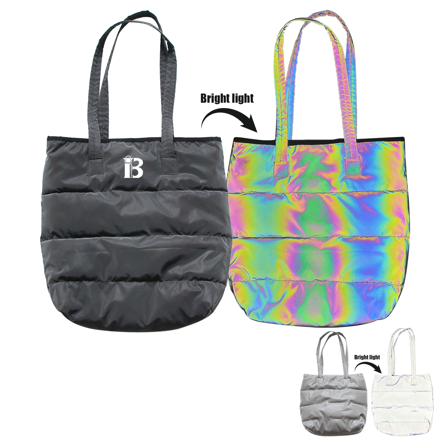 Reflective Shoulder Tote Bag