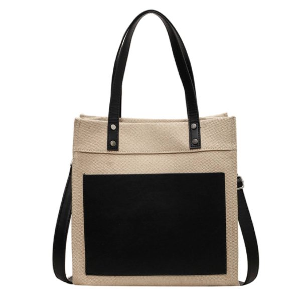 Canvas Tote Bag Minimalist Clash of Colors Customized
