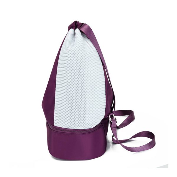 Nylon Drawstring Bag With Shoe Compartment