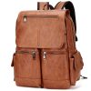 PU leather fashion simple business laptop backpack