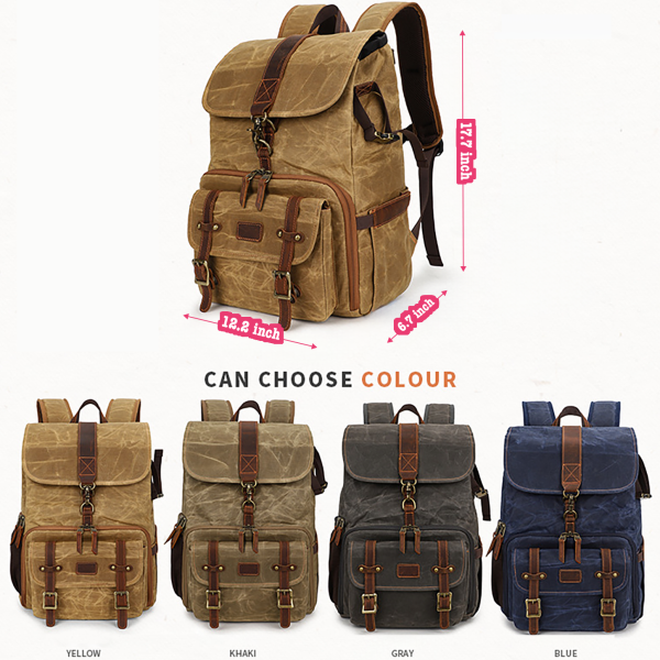 Canvas Waterproof Camera Backpack