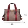 Canvas Tote Bag Retro Fashion Color Clash for Women