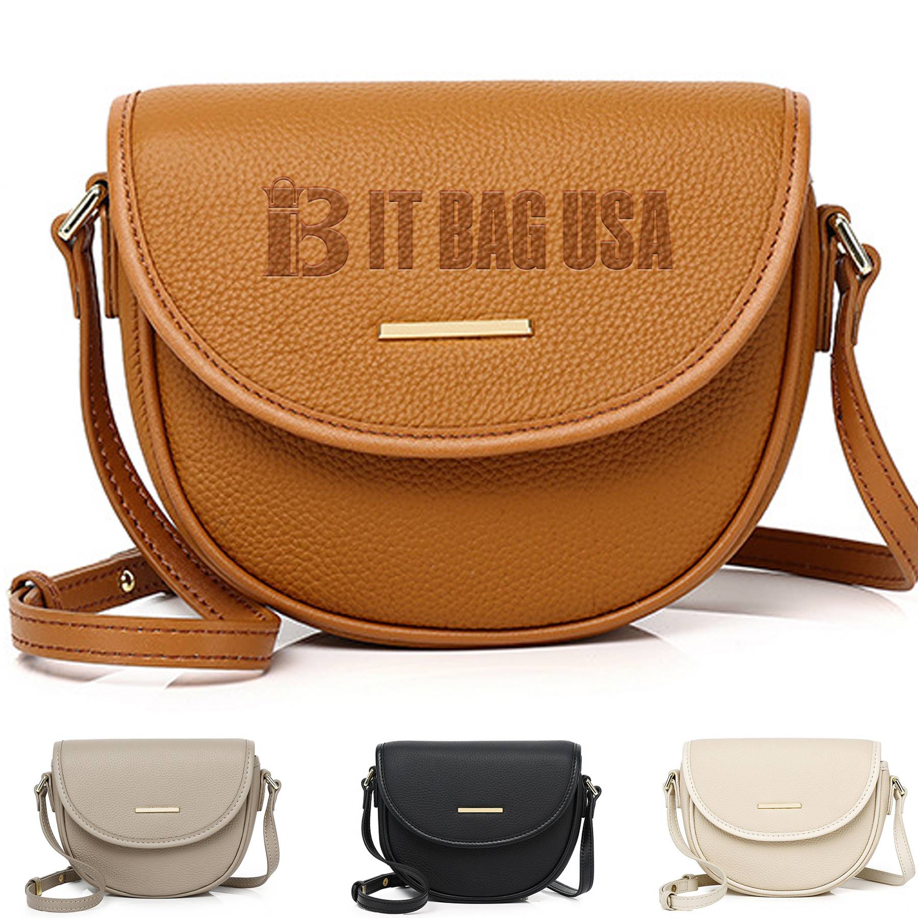 Genuine Leather Adjustable Strap Crossbody