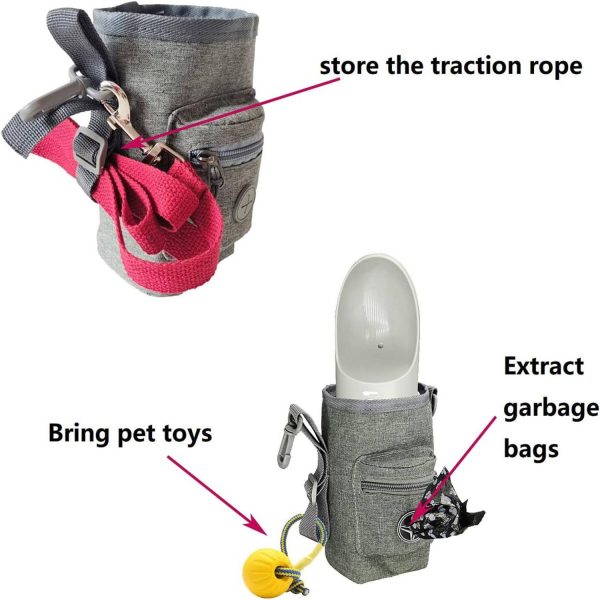 3-in-1 pet treat carrier and waste bag dispenser