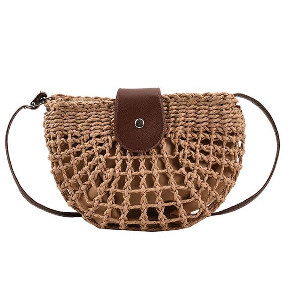 Jute Summer minimalist straw cross-body bag