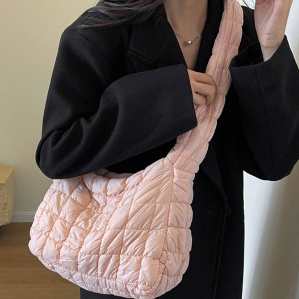Nylon folded cloud tote bag