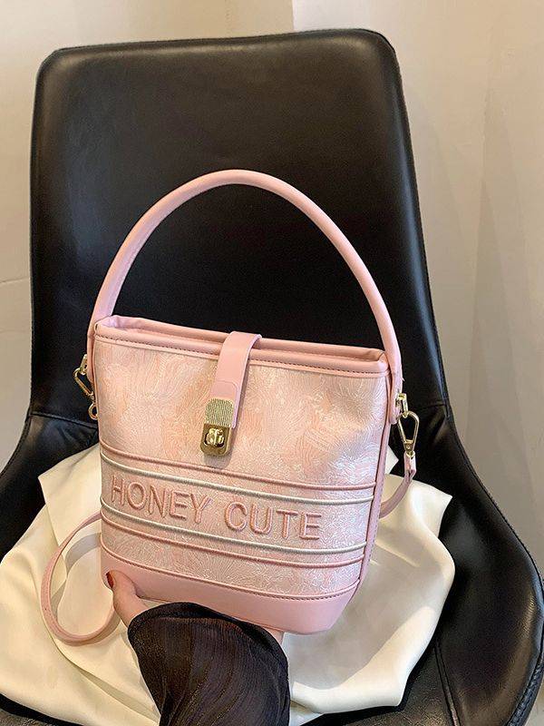 PU Leather Bucket Crossbody Bag