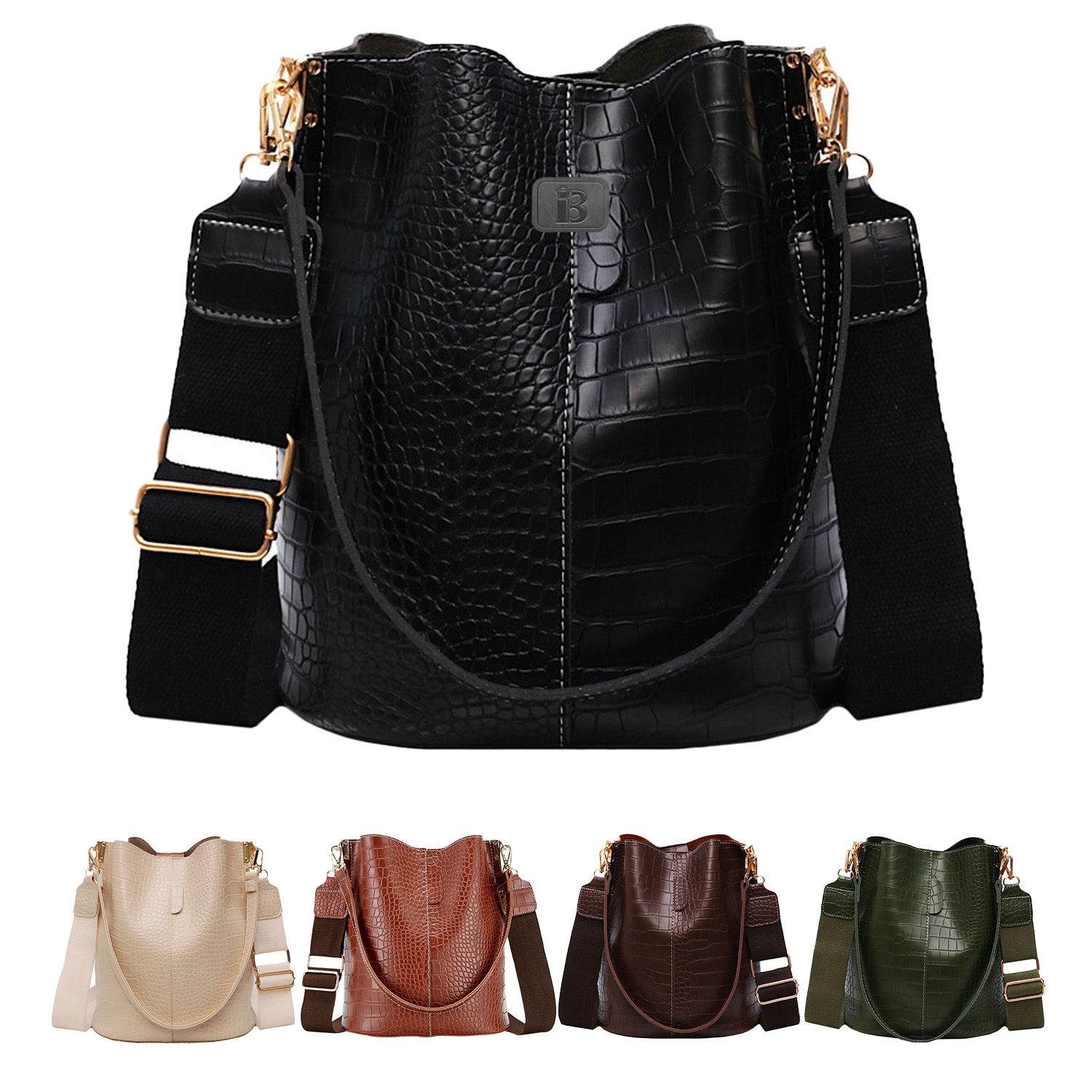 PU Bucket Bag And Crossbody Shoulder Handbags