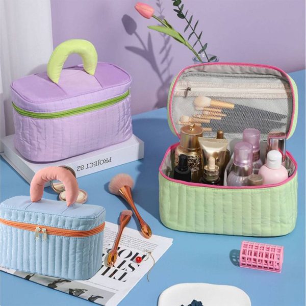 Polyester color contrast makeup bag