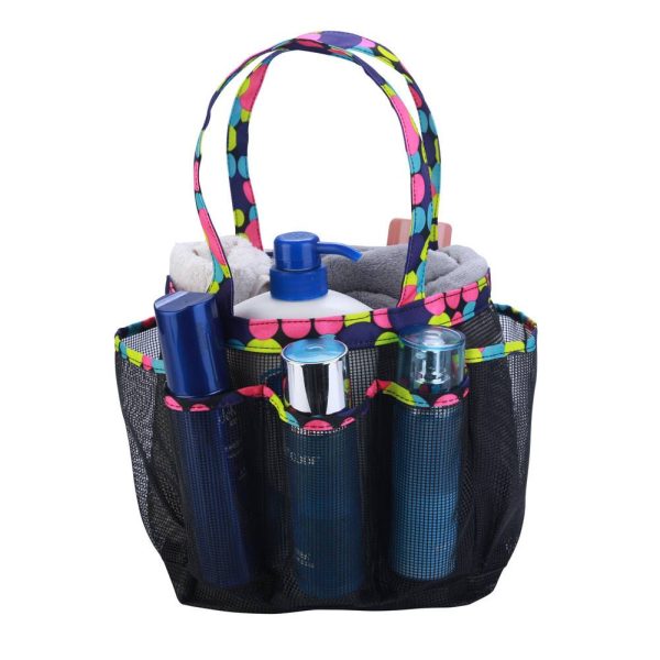 Polyester Multi Pocket Shower Mesh Tote Bag