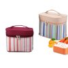 Portable Striped Insulated Lunch Bag