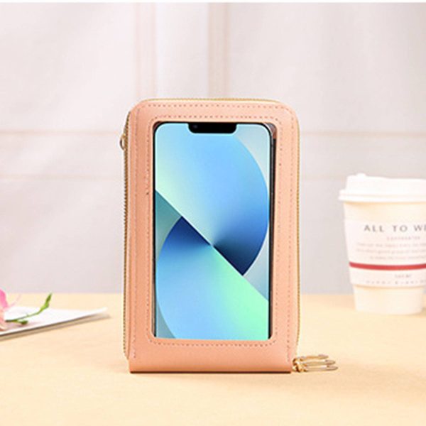 PU leather touch screen crossbody cell phone bag