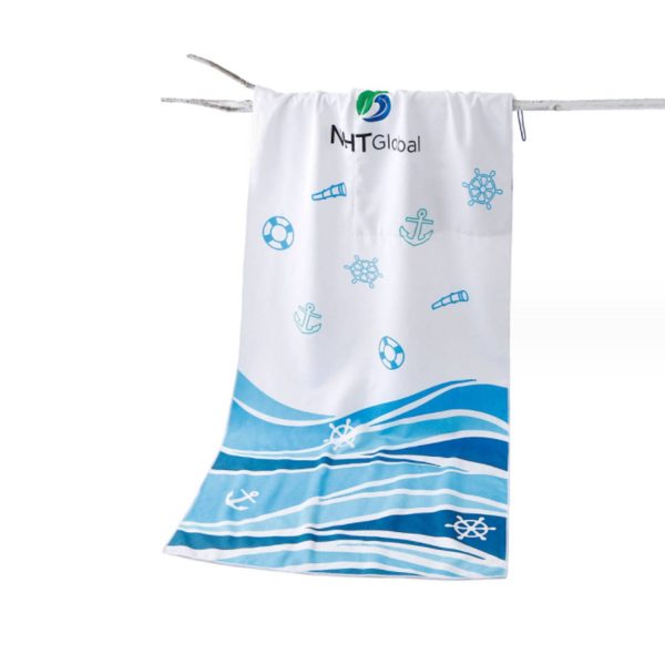 Custom 2-in-1 Microfber Towel Drawstring Backpack