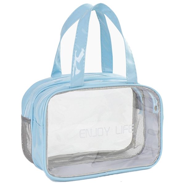 PVC Clear Dry Wet Separation Makeup Bag Handbag