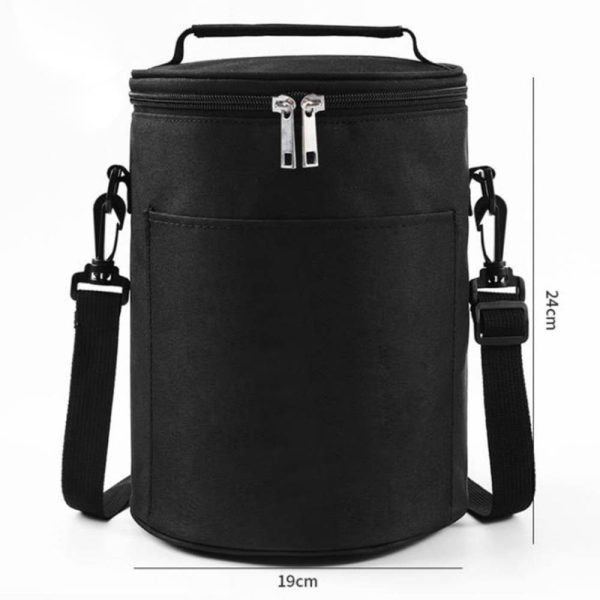 Cooler Lunch Insulation Cylindrical Bucket Bag