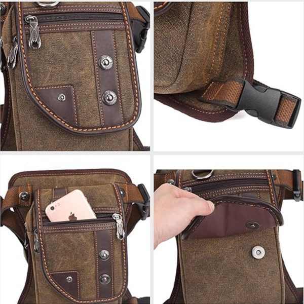 Vintage Canvas Shoulder Messenger Leather Patchwork Bag