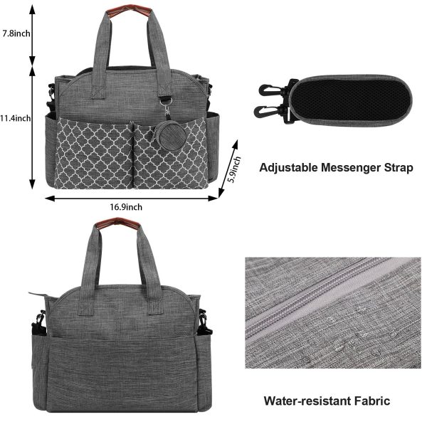 Polyester Large Capacity Diaper Tote Mommy Cross-body Bag
