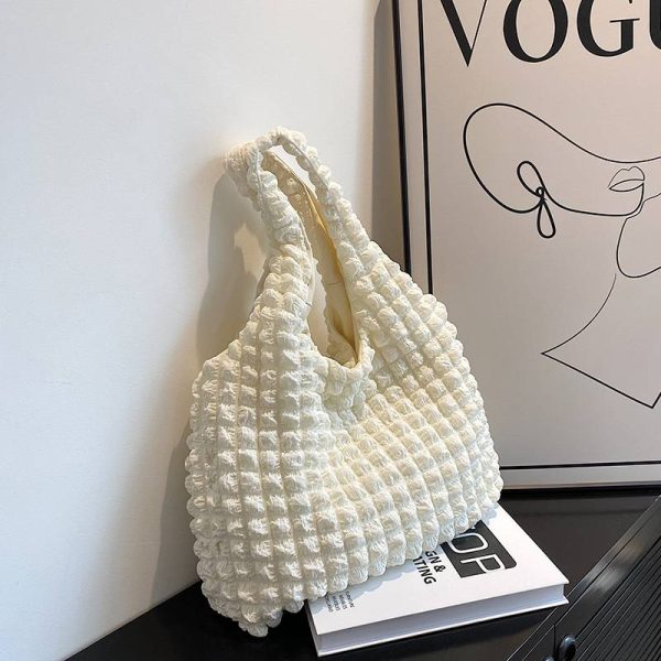 Canvas girl's cloud puff shoulder bag