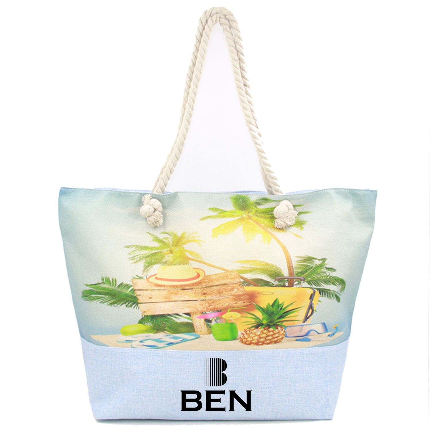 The PU Simple Single-Shoulder Canvas Beach Bag
