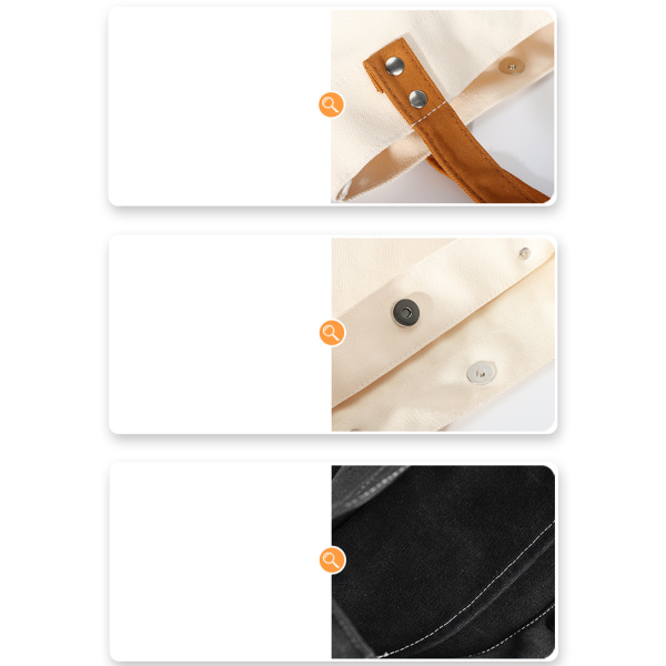 Canvas Tote Bag With PU Leather Handles