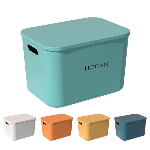 Plastic desktop storage box with cover