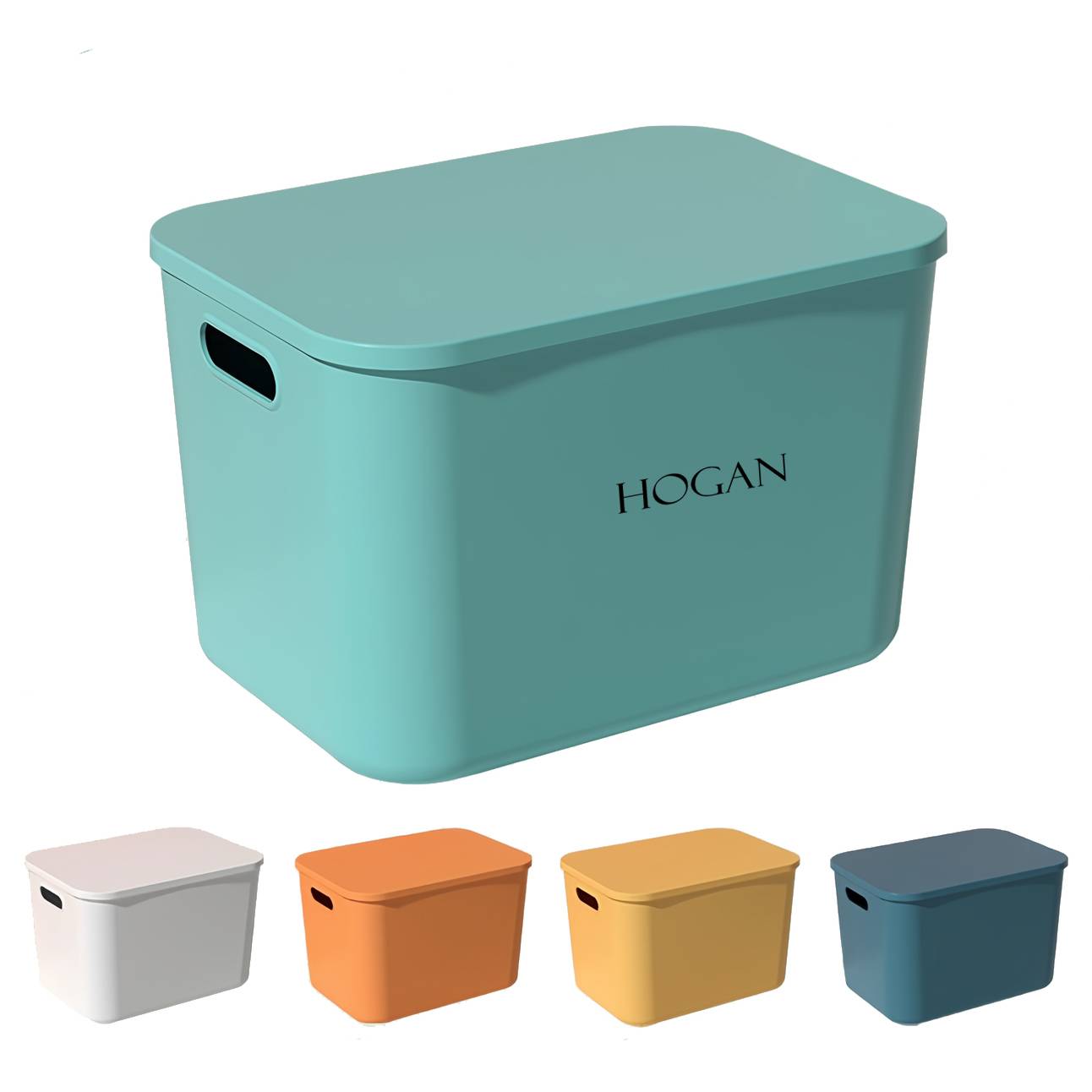 Plastic desktop storage box with cover