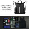 Drawstring Backpack With Shoe Compartment and Water Bottle